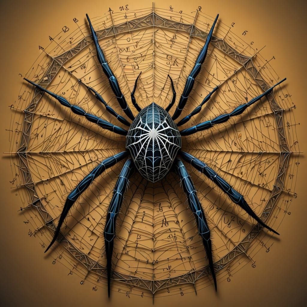 Fractured Geometry Spider Crawls Dark Woods