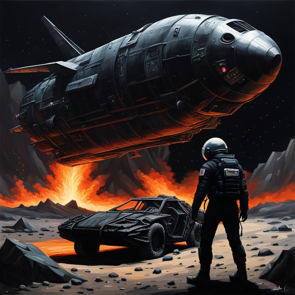 Starship Crash on Mars: Cyberpunk Noir Catastrophe