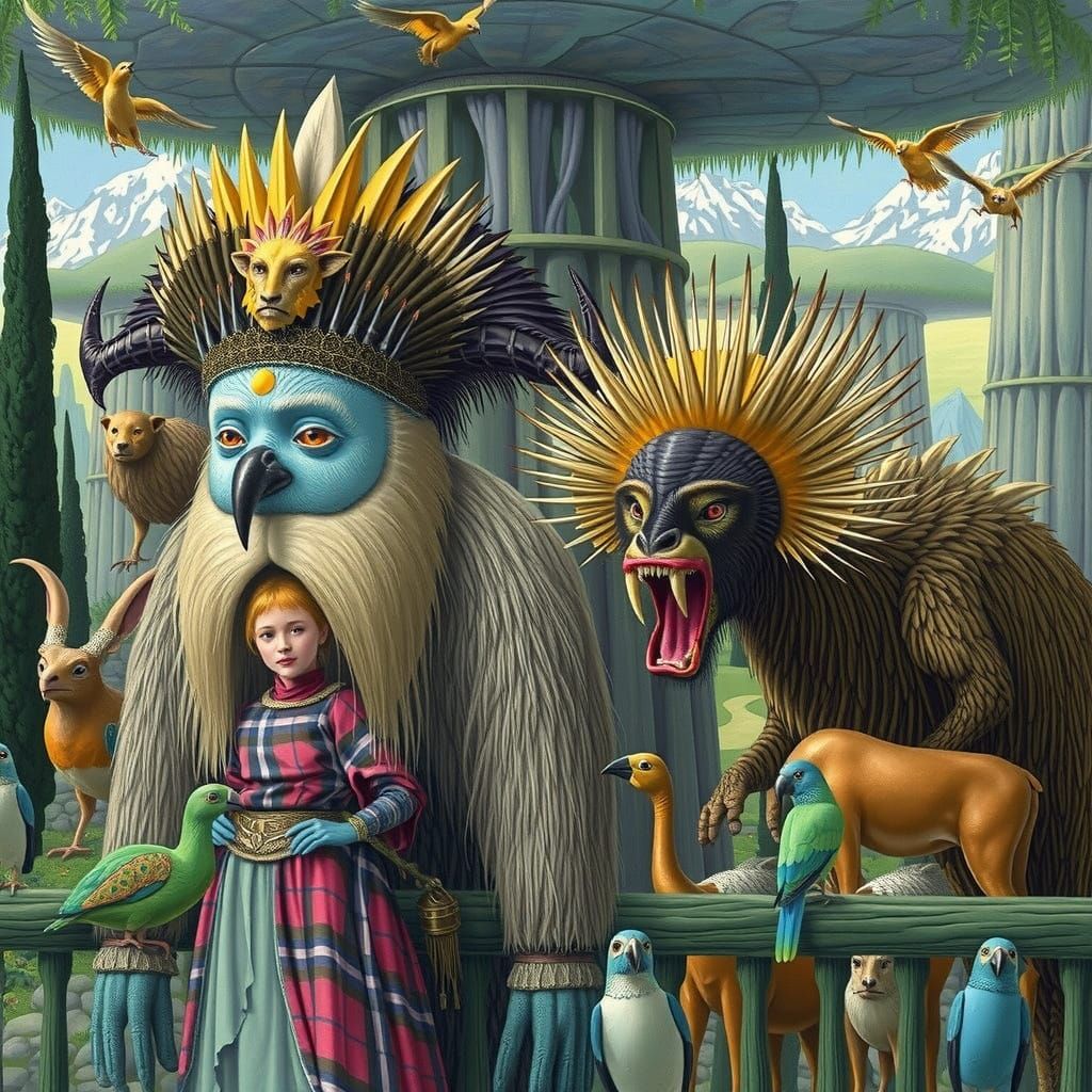 Patagonian Giants Lead Animal Procession in Bosch Style