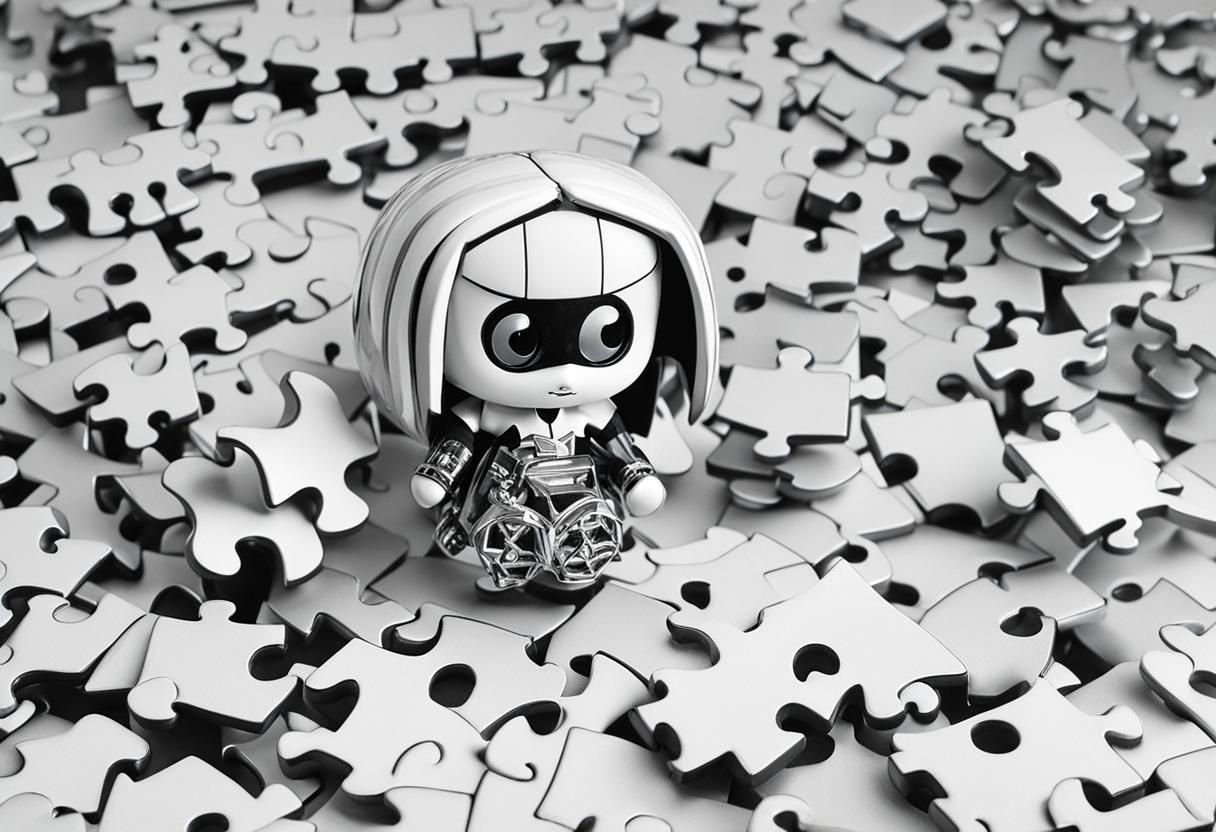 Chibi Goth Doll Puzzle in Escher Style