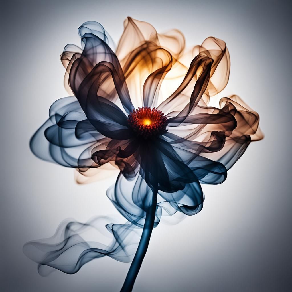 Smoke Art: A Beautiful Floral Design
