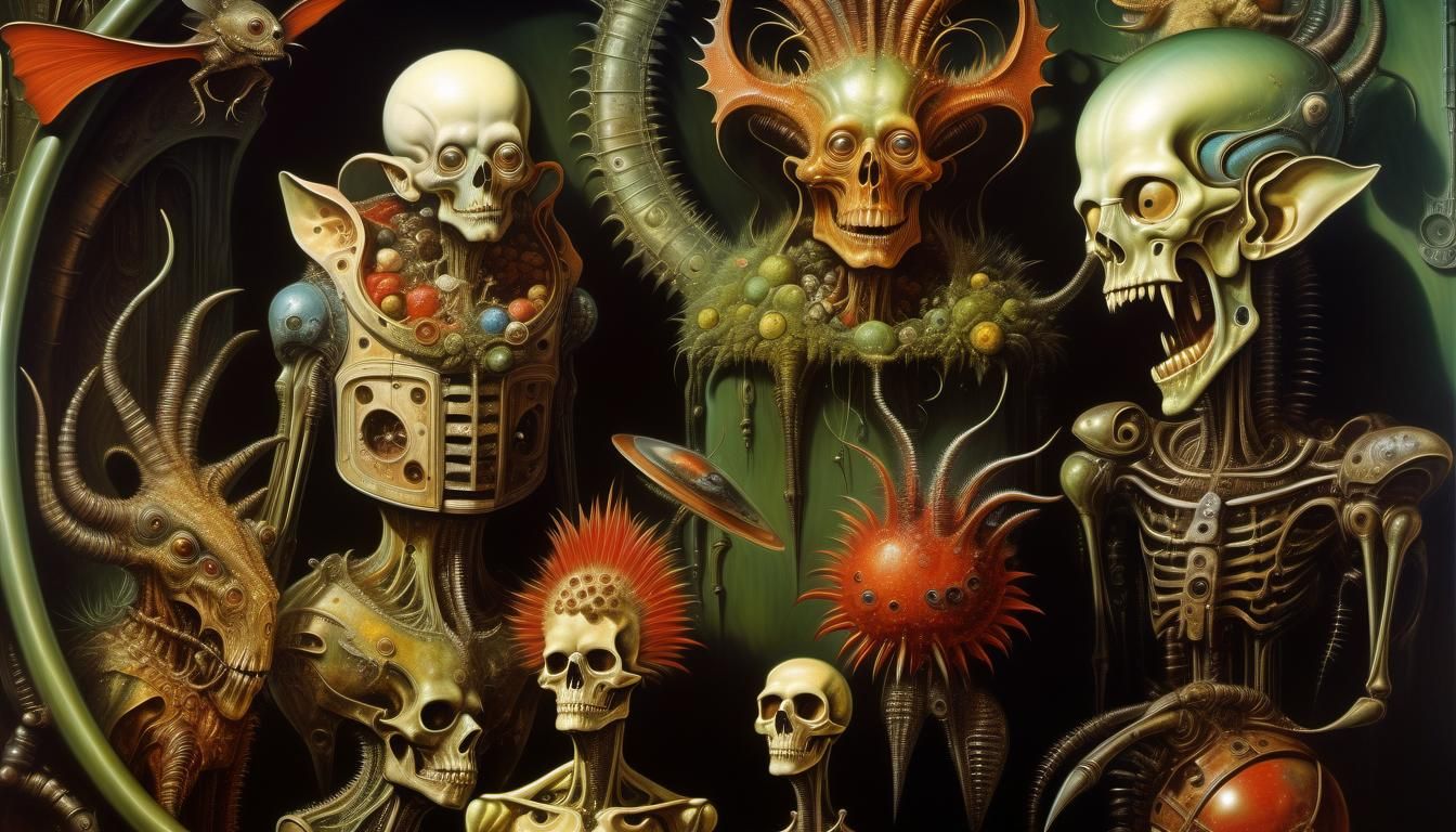 Surreal Creatures in Fantasy Asylum: Hyperrealistic Painting