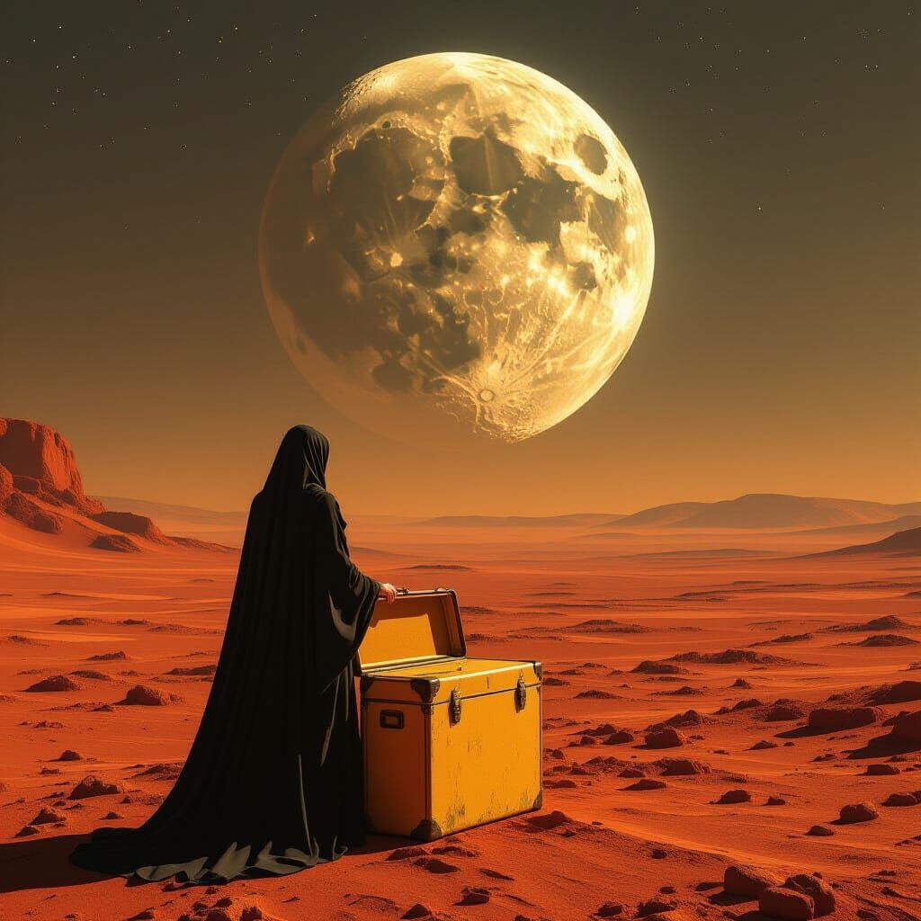 Woman Unveils Mystery on Alien Planet Under Giant Moon