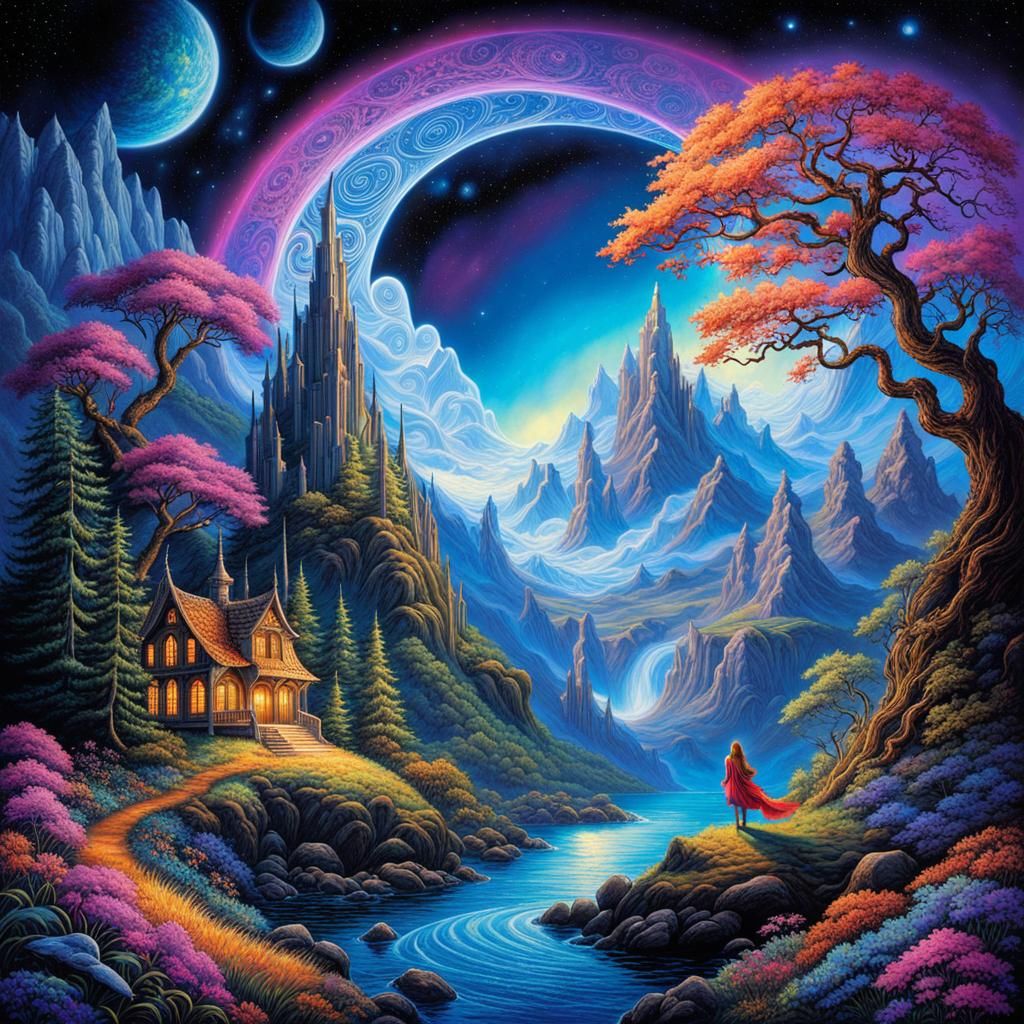 Black Light Fantasy Adventure in Cosmic Colors