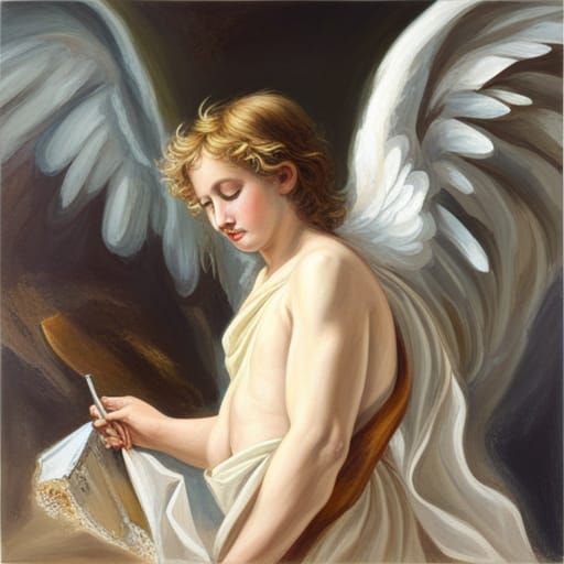 Old Testament Angel Acrylic Painting