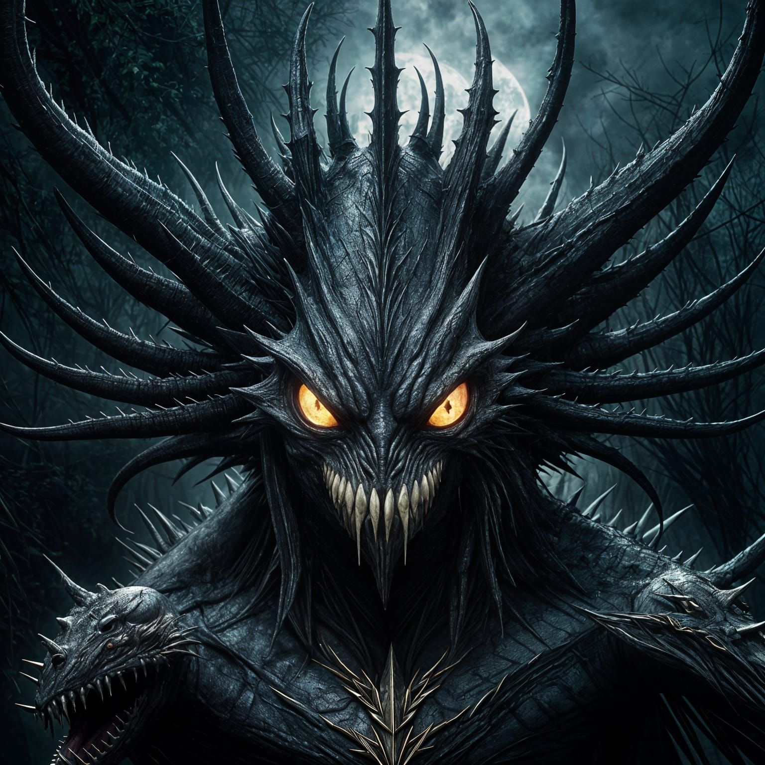 Scary Creature: Detailed Matte Painting in 8k