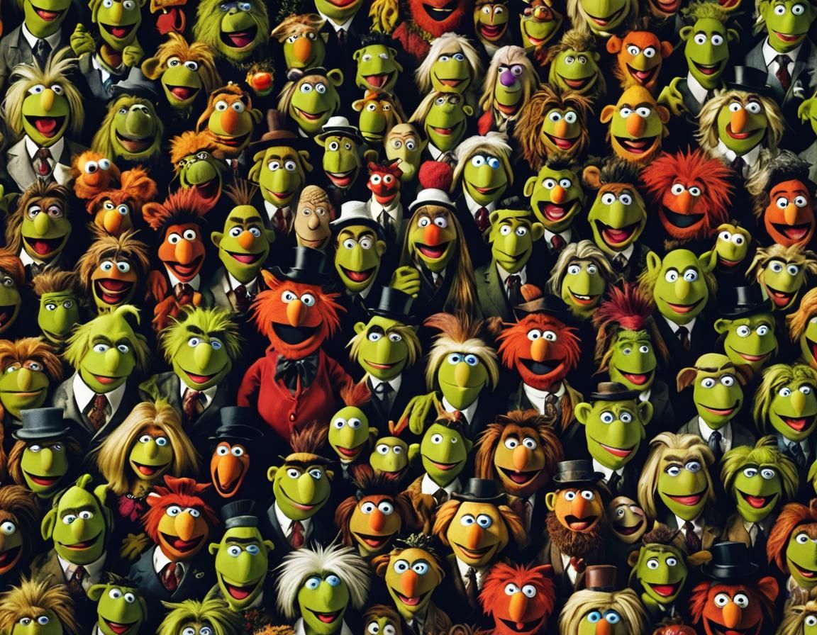 Grotesque Muppets Caricatures in Joyful Chaos