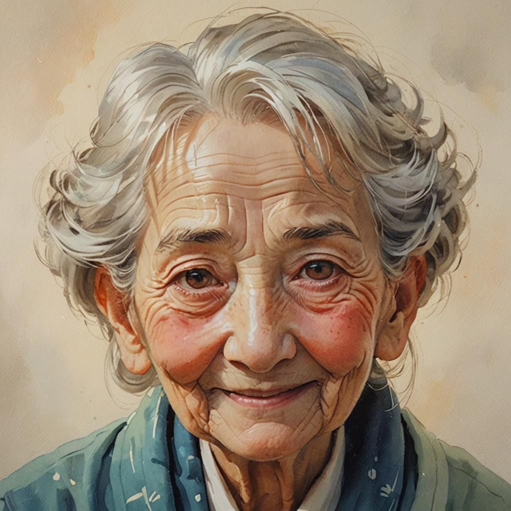 Elderly Woman, Youthful Spirit