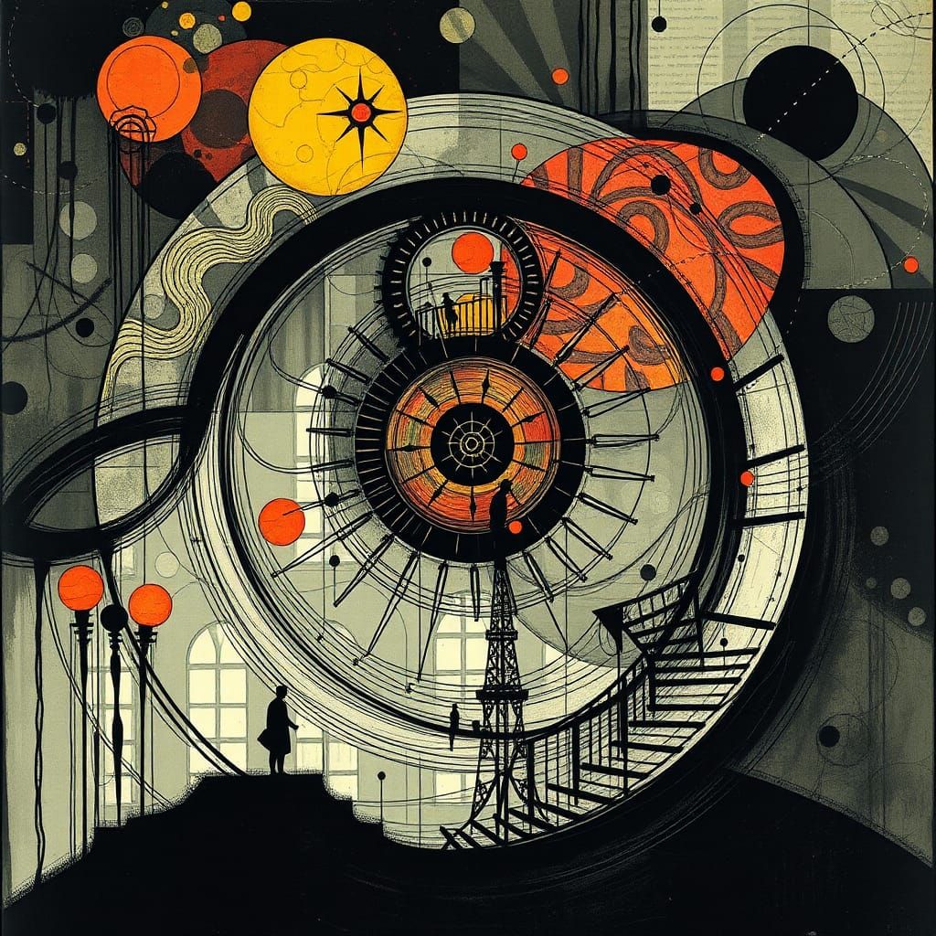 Abstract Expressionism with Steampunk Engine