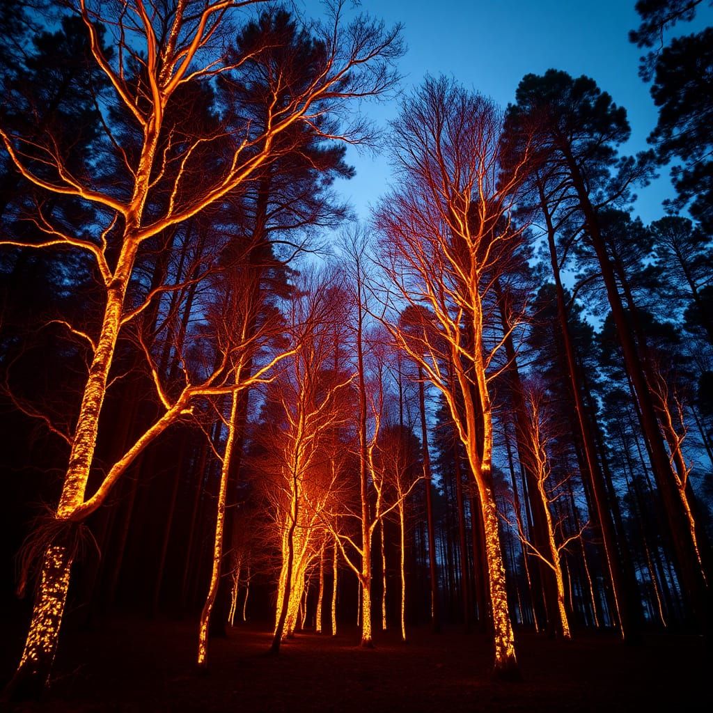 Fluorescent Trees Illuminate a Forest