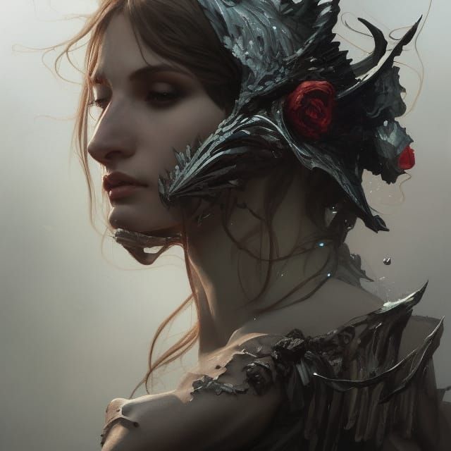 Angel of Death Portrait in Hyperdetailed Style