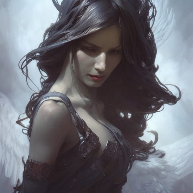 Angel of Death Portrait in Detailed Concept Art