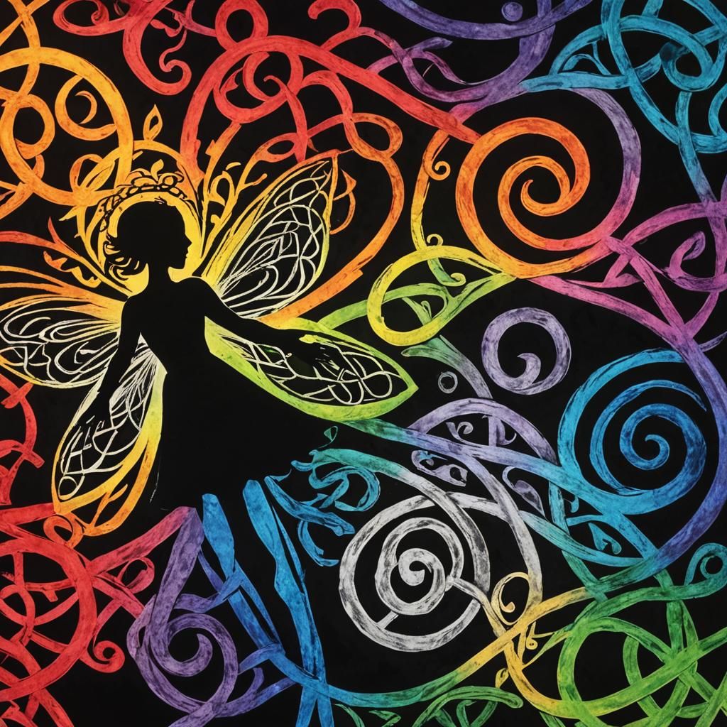 Fae Beauty in Surreal Pen and Crayon Style