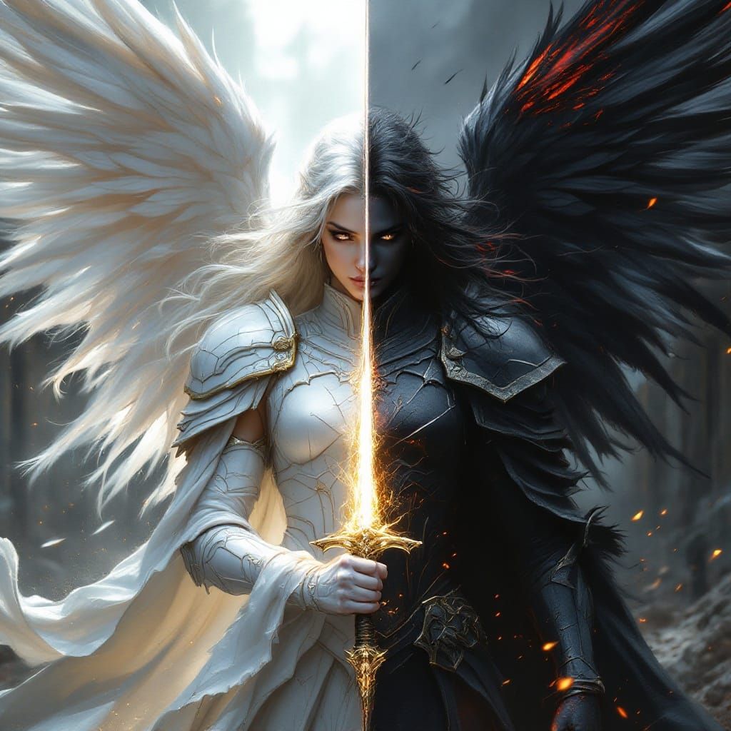 Balance of Light and Darkness Warrior Angel