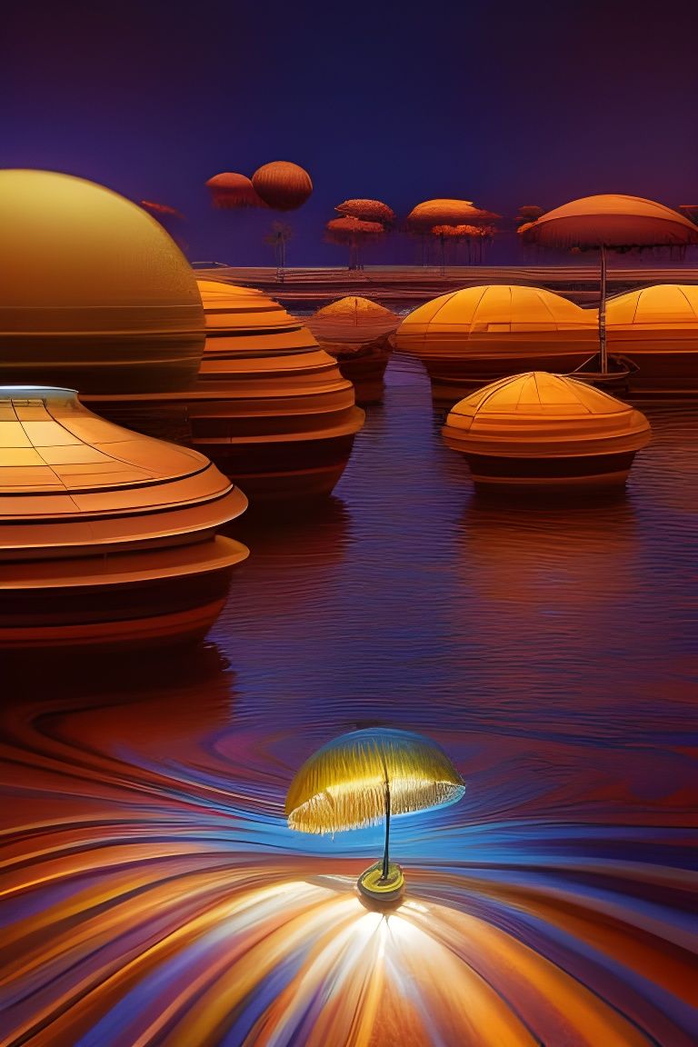 Thriving Submarine City in Steamnouveau Style