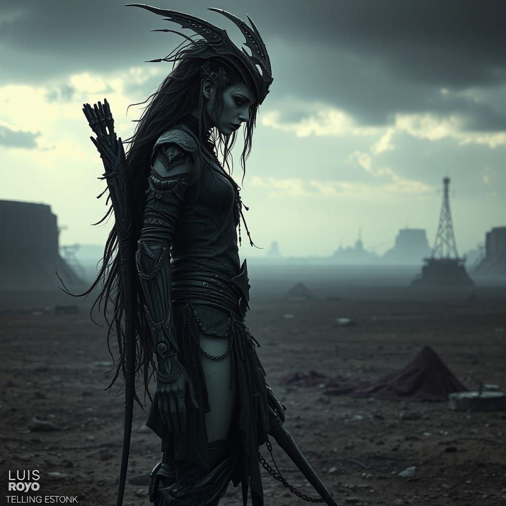 Teifling Paladin in Post-Apocalyptic Wasteland