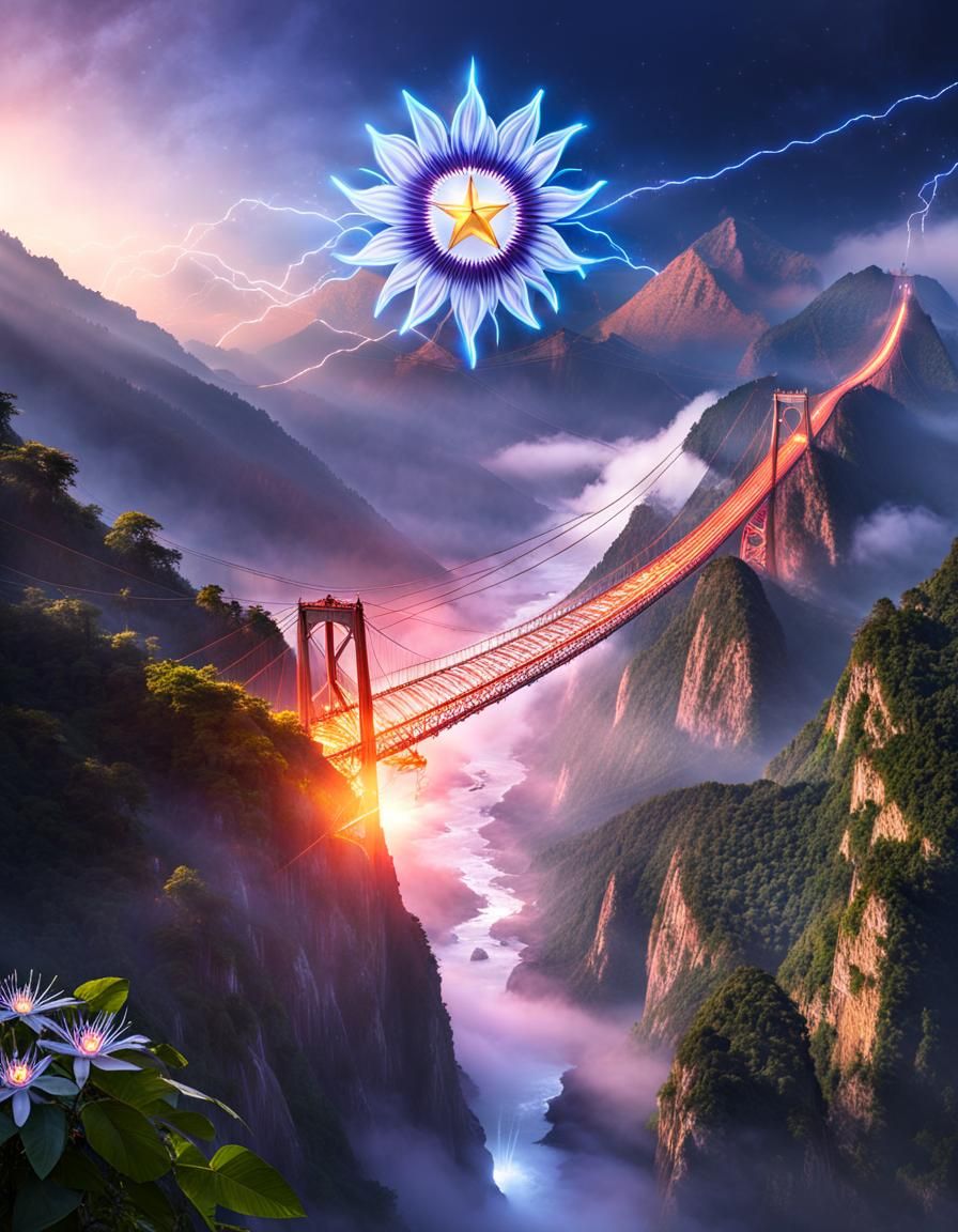 Surreal Star System Blooms Over Kali River