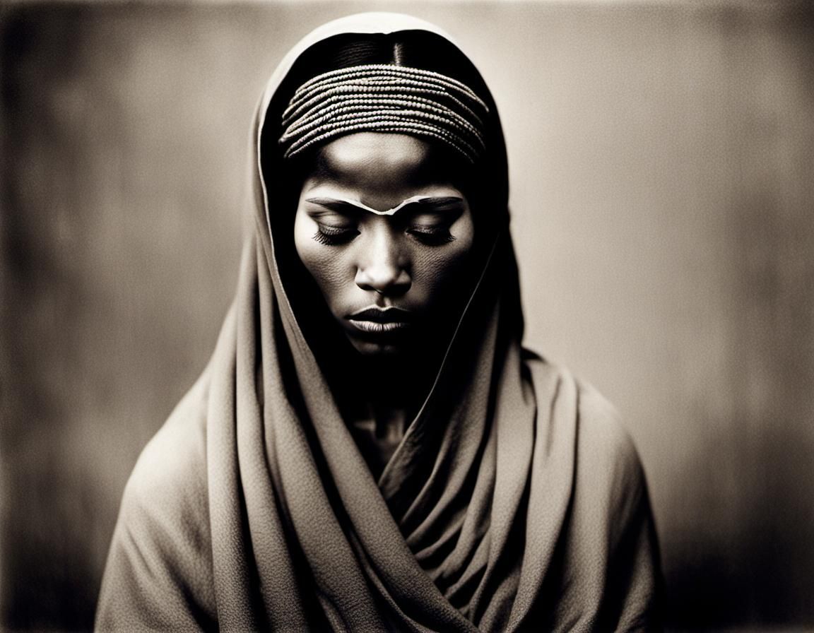 Girl with Eyes Closed in Fine Art Photography Style