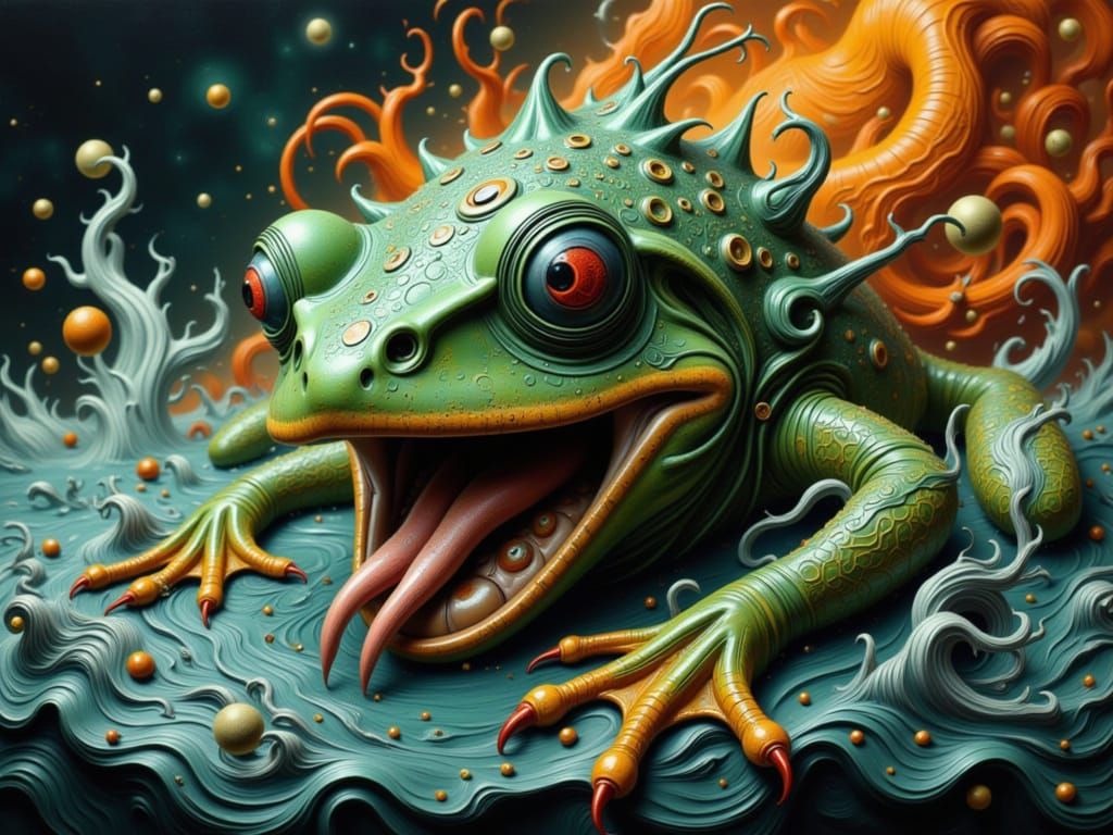 Gabba the Frogman Unleashed in Retro Futuristic Style