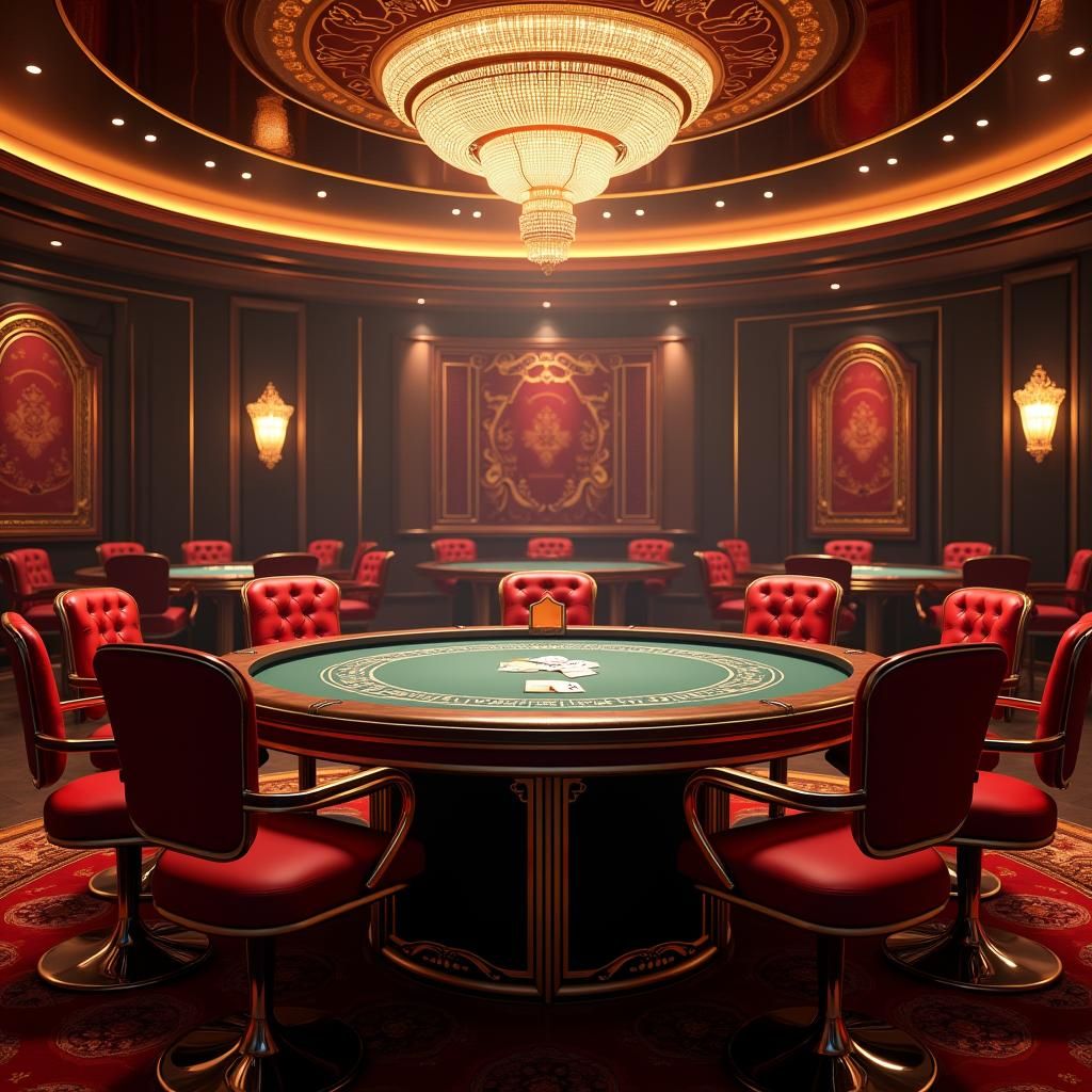 Ornate Casino Table in Anime-Inspired 8k Concept Art