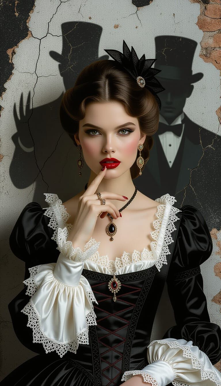 Gothic Portrait of a Woman with a Secret