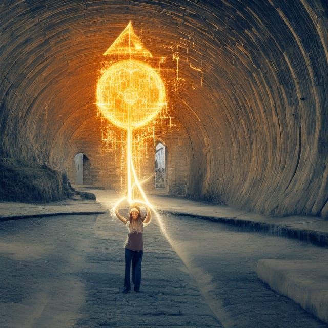 Sparkling Labyrinth in Ancient Roman Tunnel Concept Art