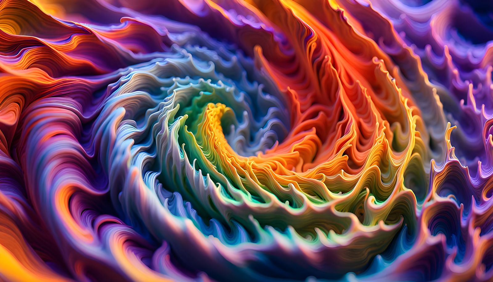 Iridescent Pastel Stars in Deep 3D Maelstrom