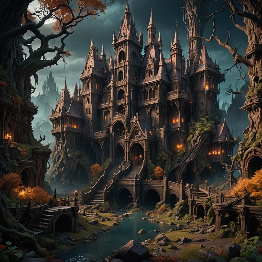 Fantastical Horror Concept Art in Deep Color