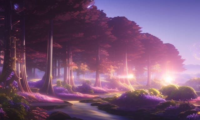Mystical Lights in Nature with 3D Shading