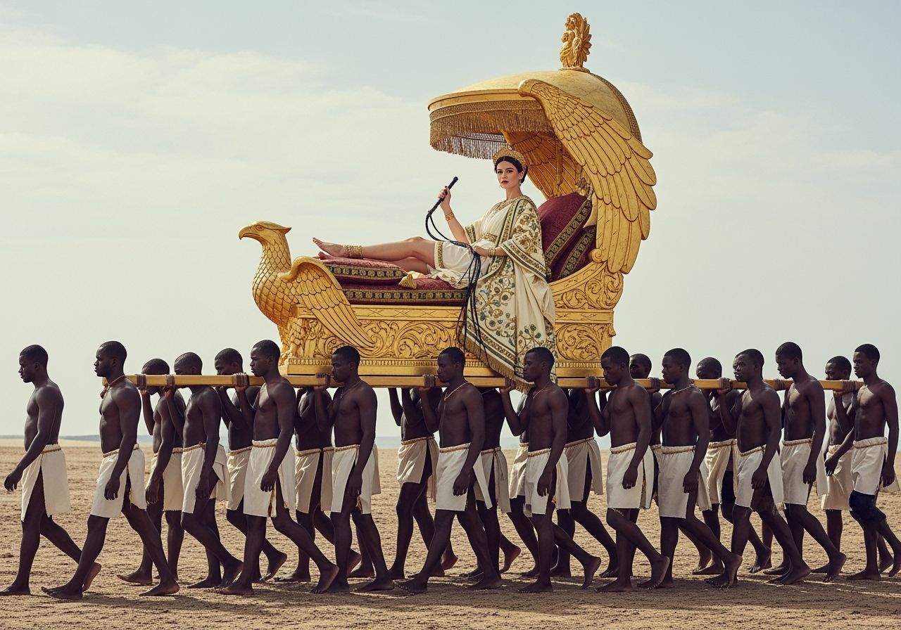 Powerful Roman Empress on Imperial Chaise Longue