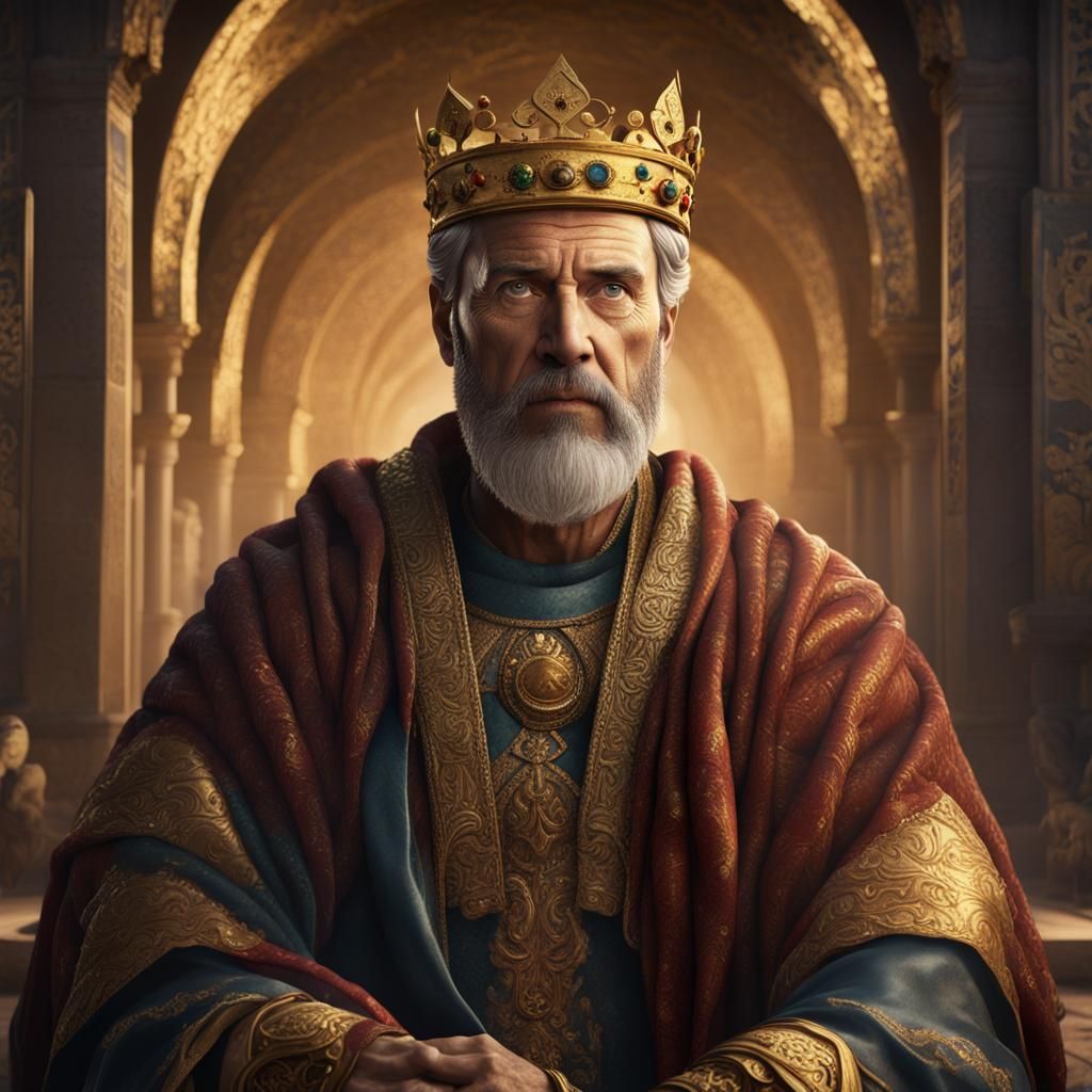 Eastern Roman Emperor in Royal Regalia: Detailed Matte Paint...