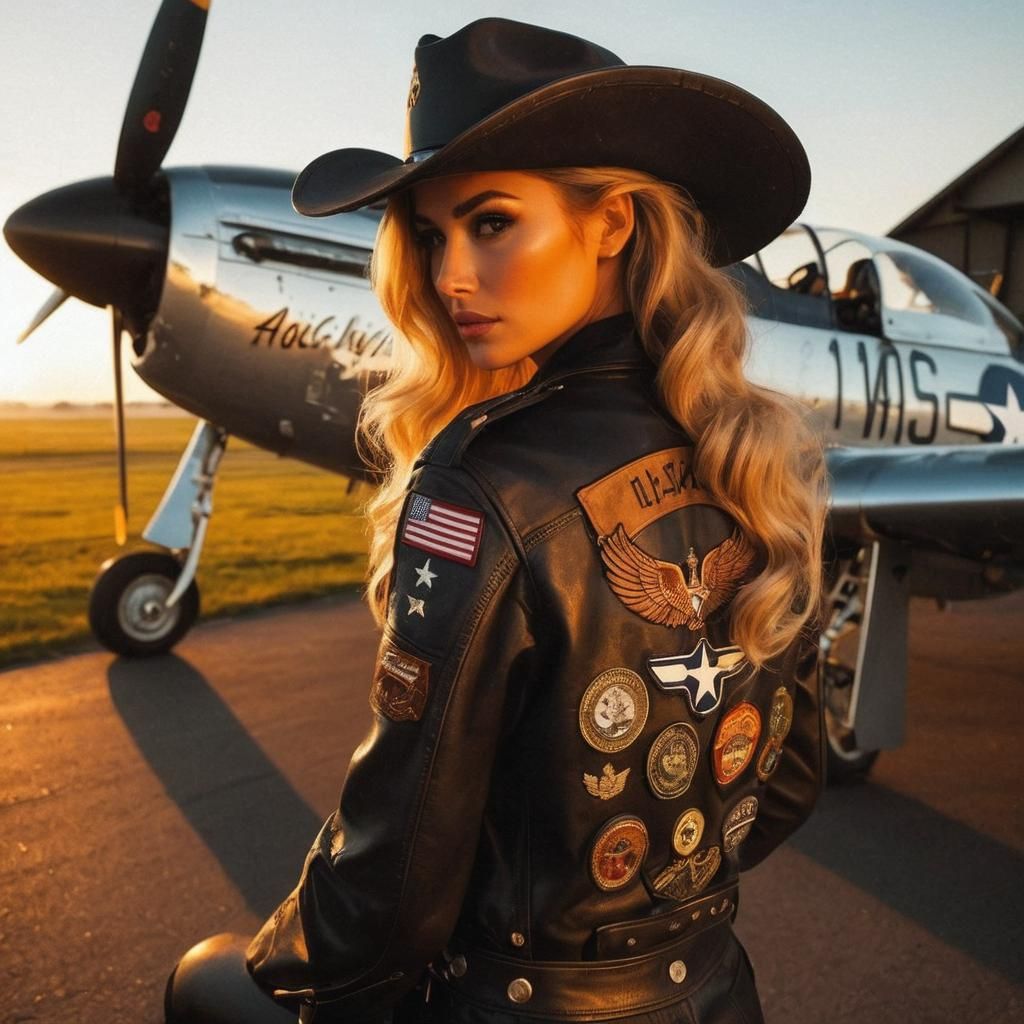 Seductive Female Pilot Portrait