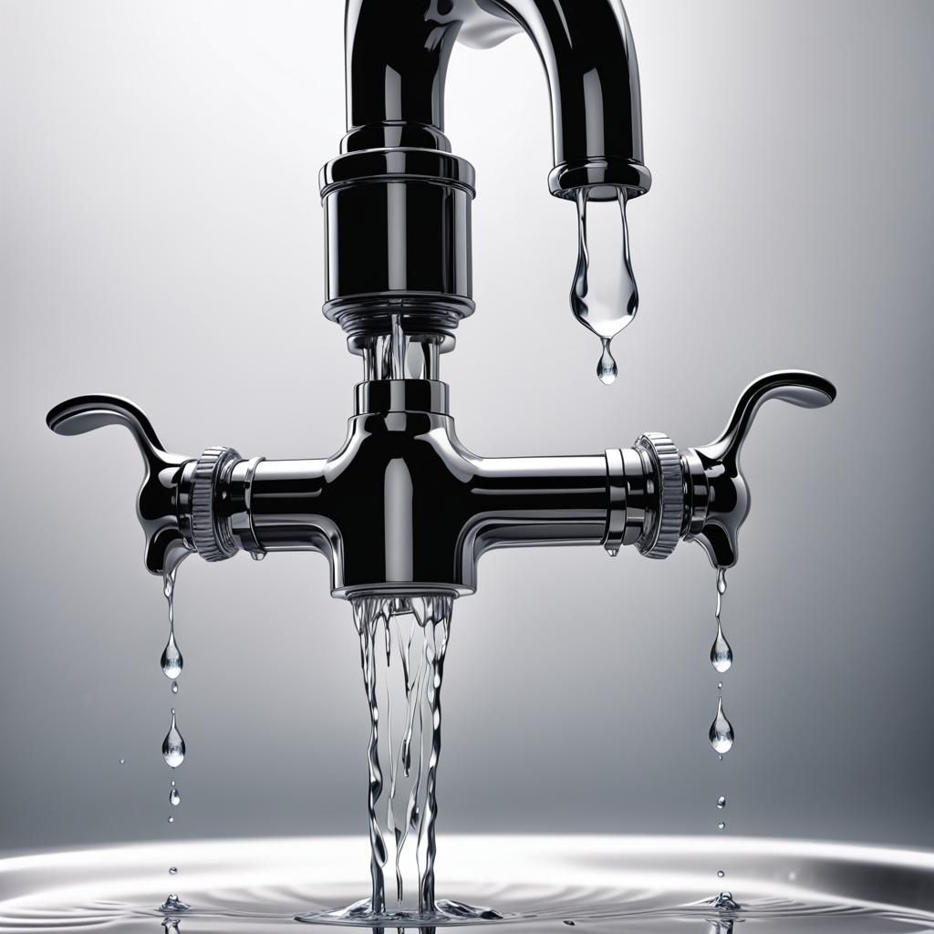 Crystal Water Word Drip Emerging from Tap