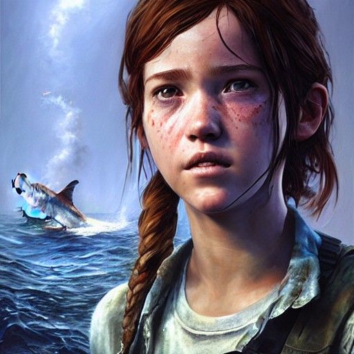 The Last of Us: Shark Mermaid in Oil Painting Style