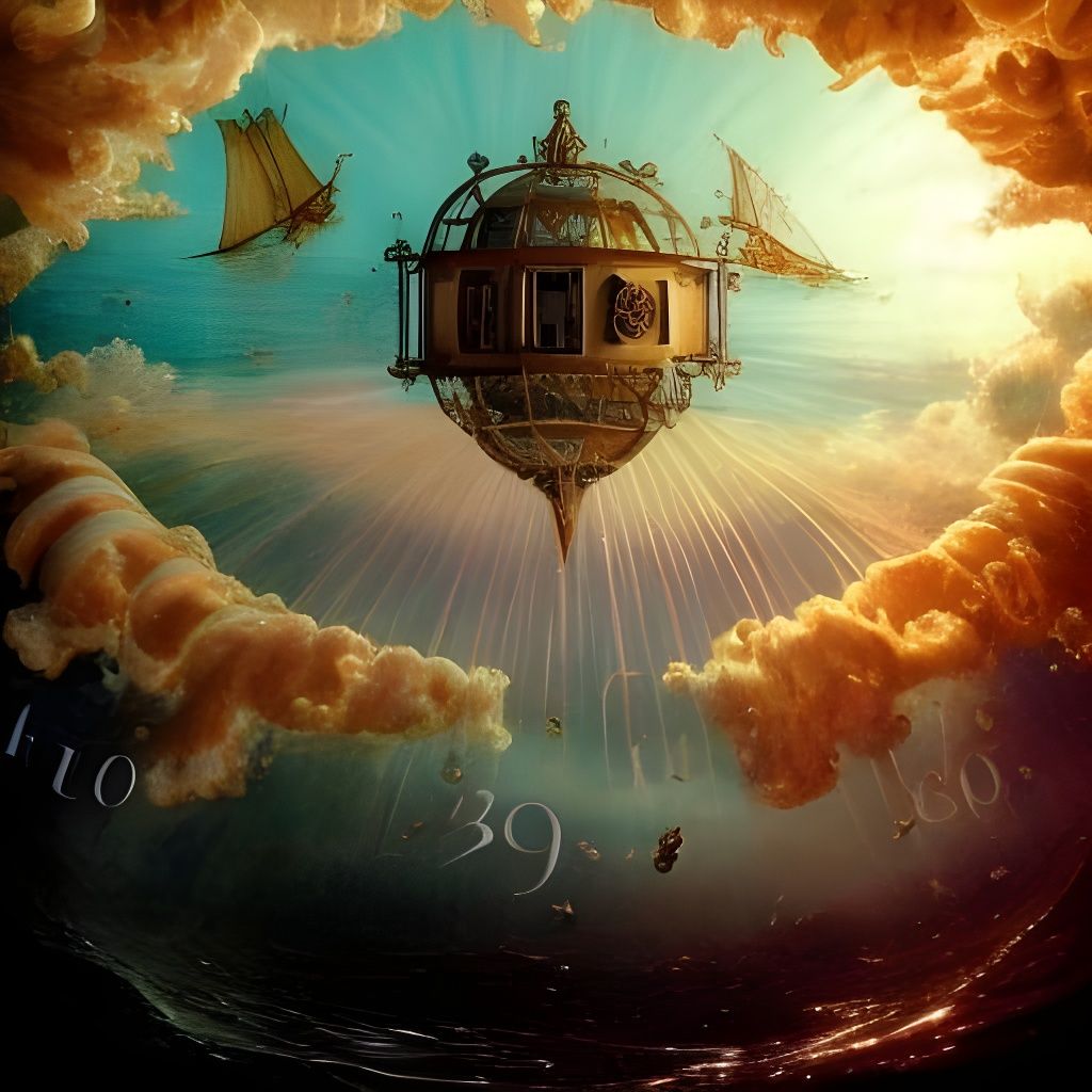 Pink Steampunk Bathyscaphe in Ethereal Light