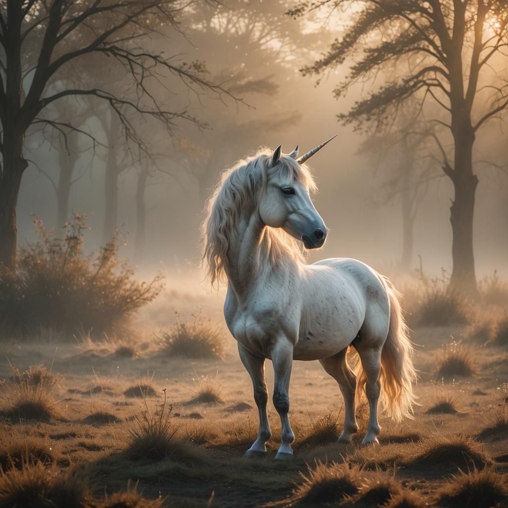 Unicorn in Fog: Minimalist Photography