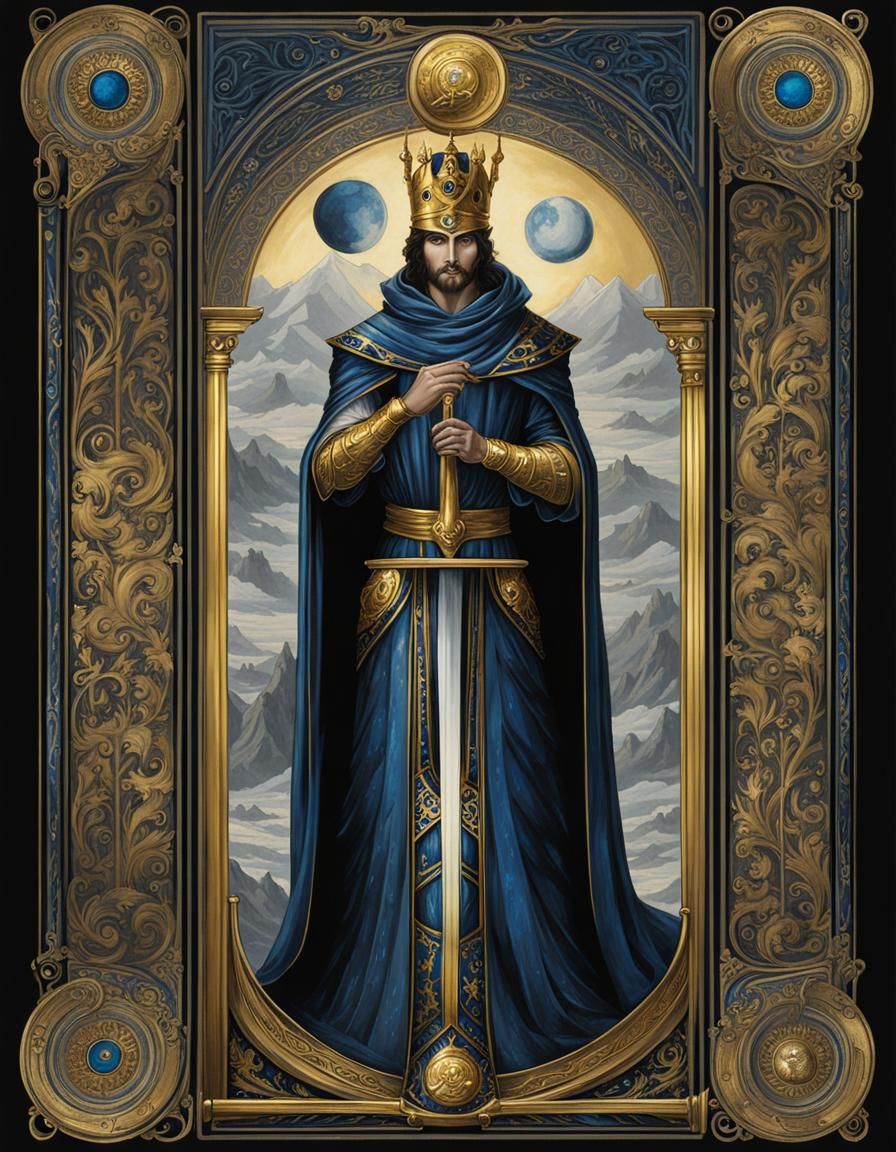 The Tower Tarot Card: Grey and Gold Masterpiece