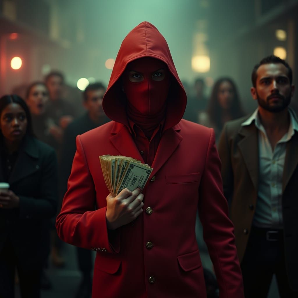 Intense Money Heist Portrait in Cinematic Style