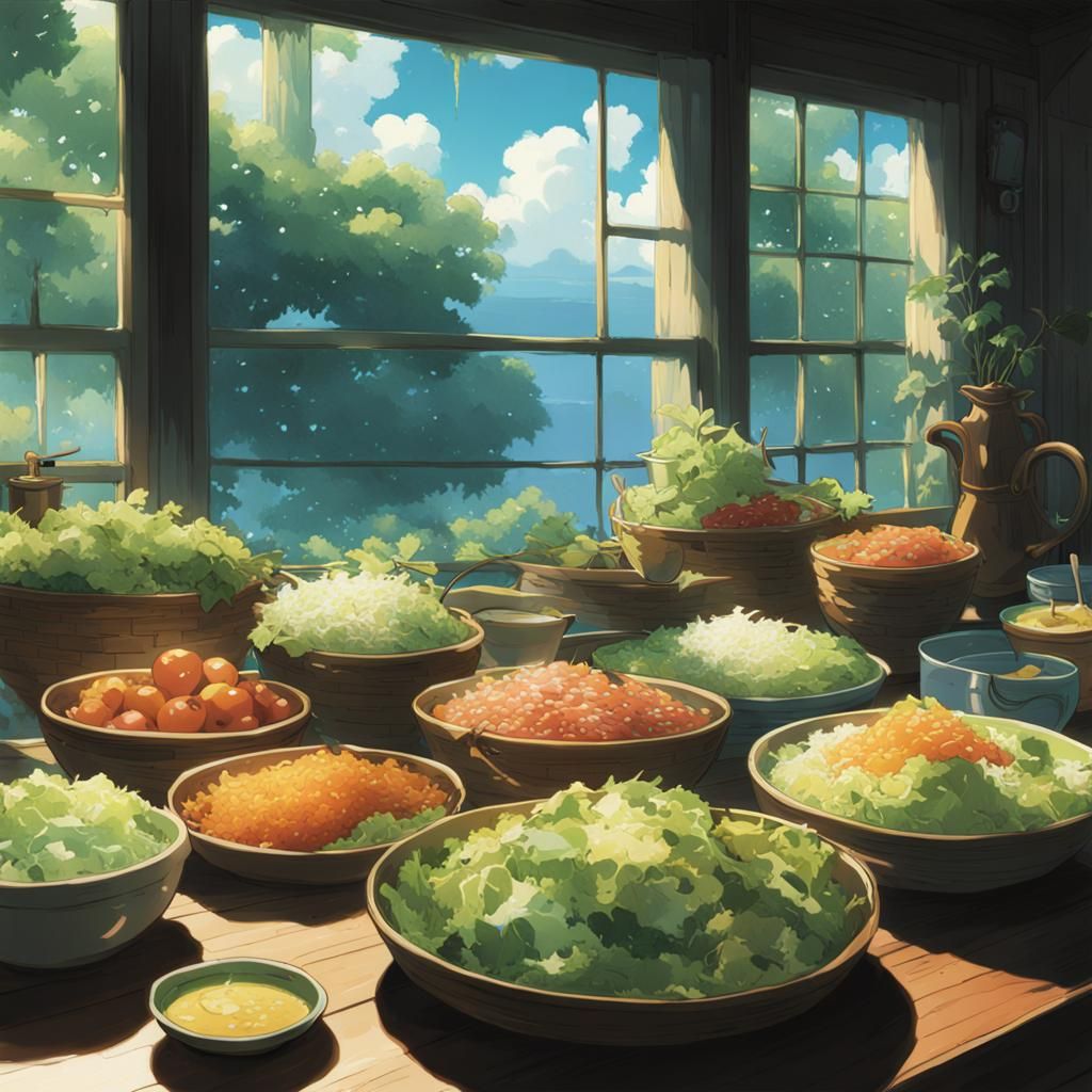 Salad in Anime Key Visual Style