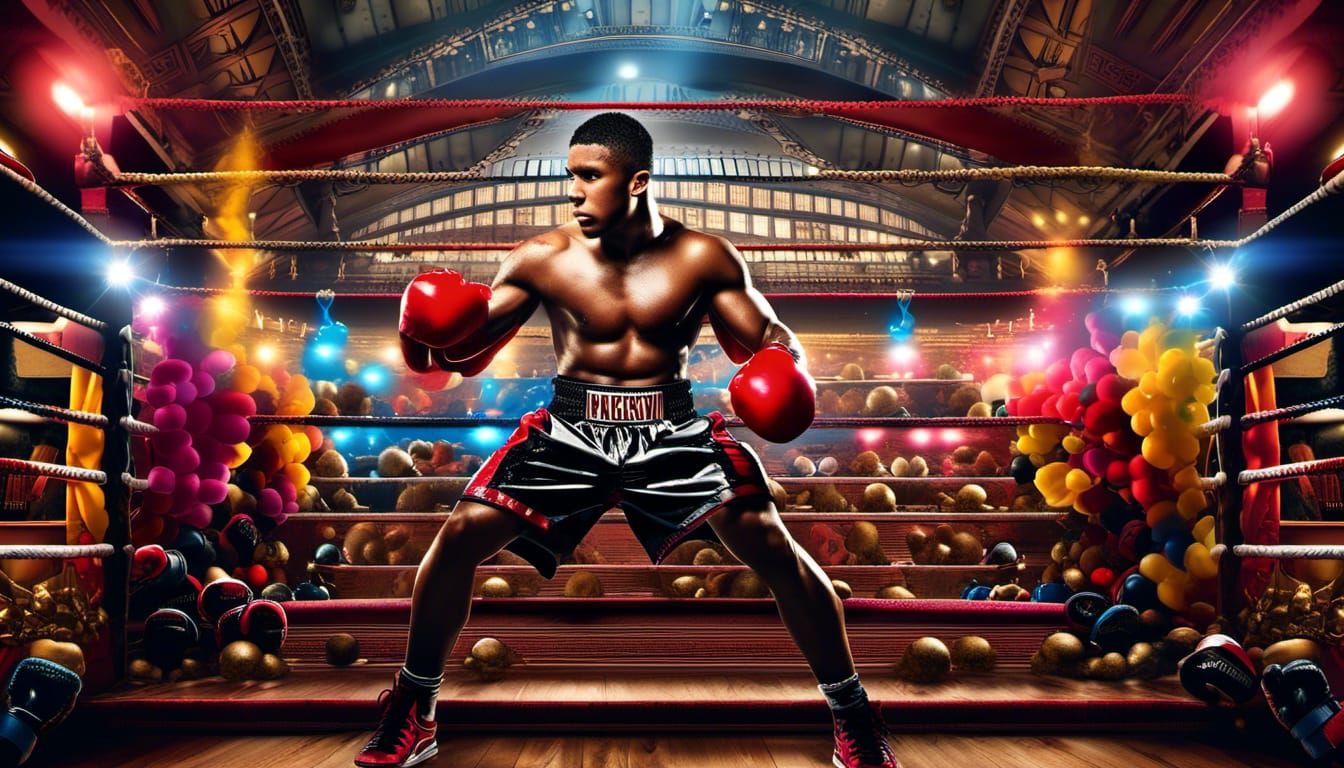 Hyperrealistic Boxing Magazine Cover with Studio Lighting