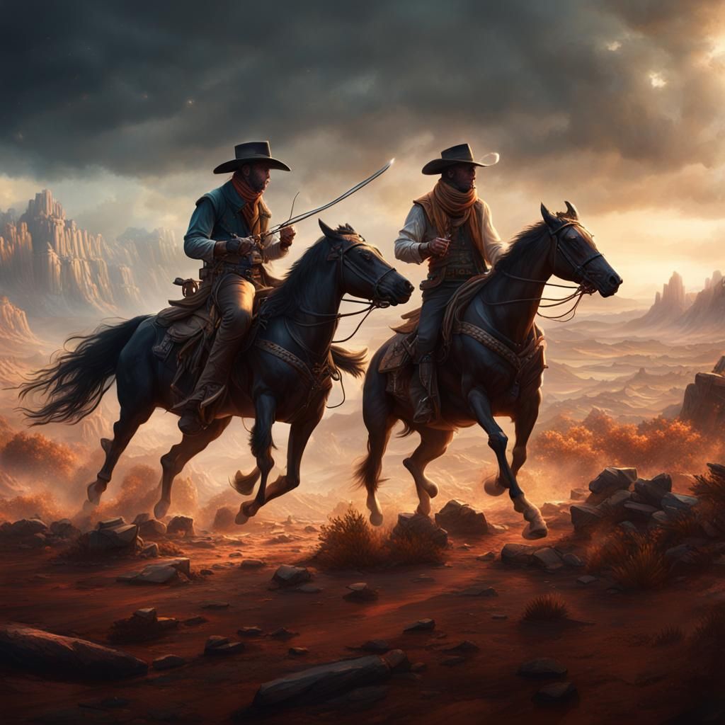 Cowboy Duel as Matte Painting in Deep Color