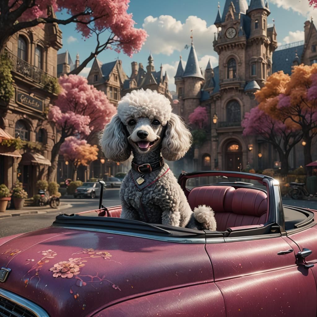 Poodle in a Convertible: Fantasy Concept Art