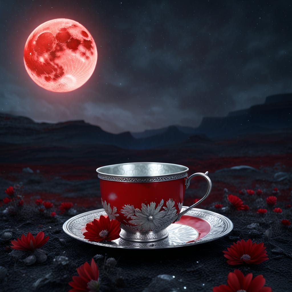 Silver Cup Blooms in Wasteland Moonlight