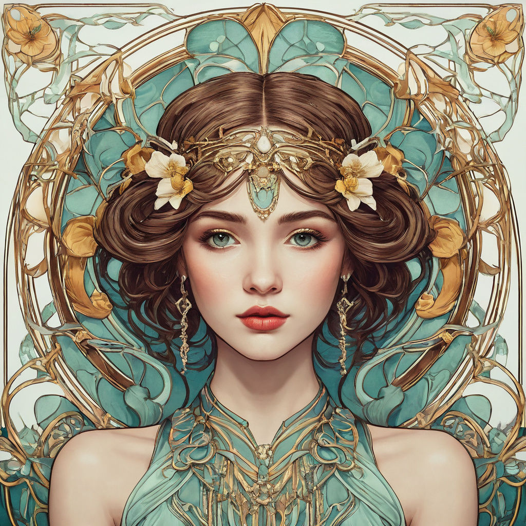 Elegant Portrait in Art Nouveau Style