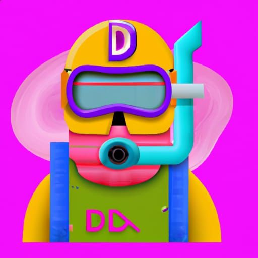 Turquoise Scuba Diver Portrait in Hyperdetailed Lighting