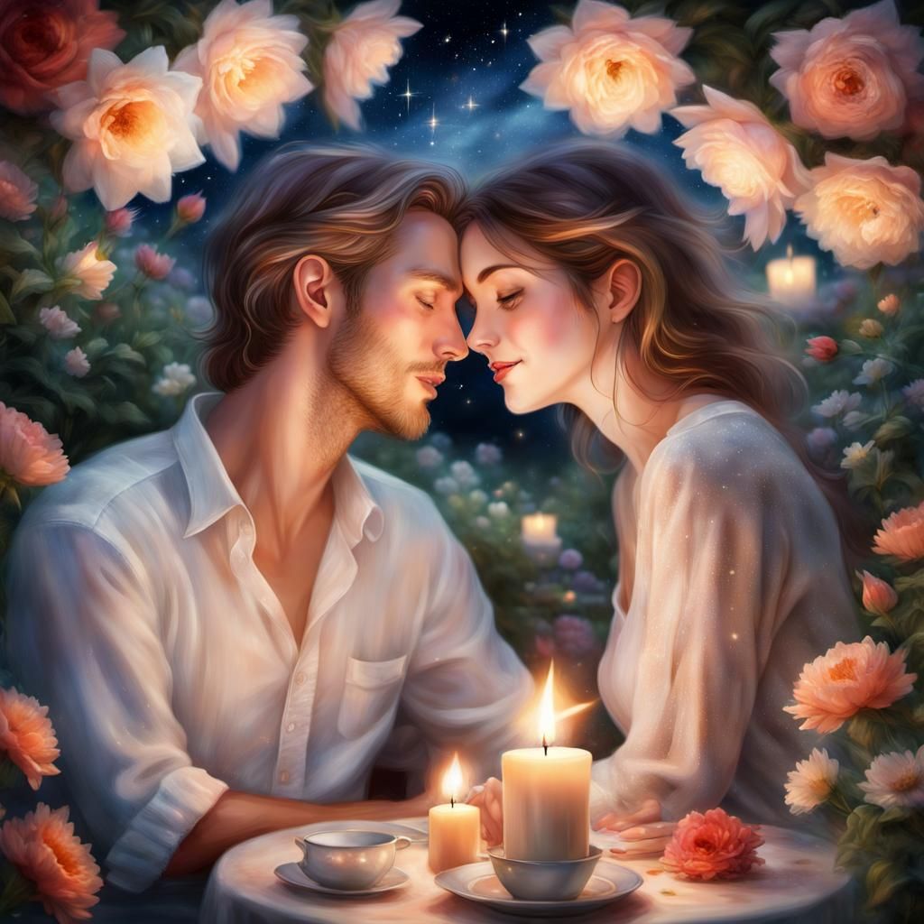 Romantic Candlelit Dinner in Starry Garden