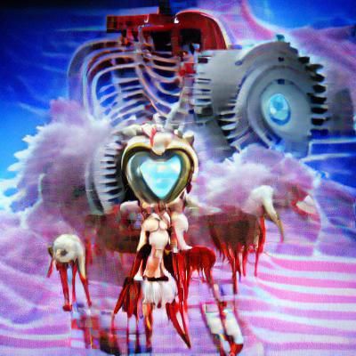Surreal Heart Emerges from Goddess Figure