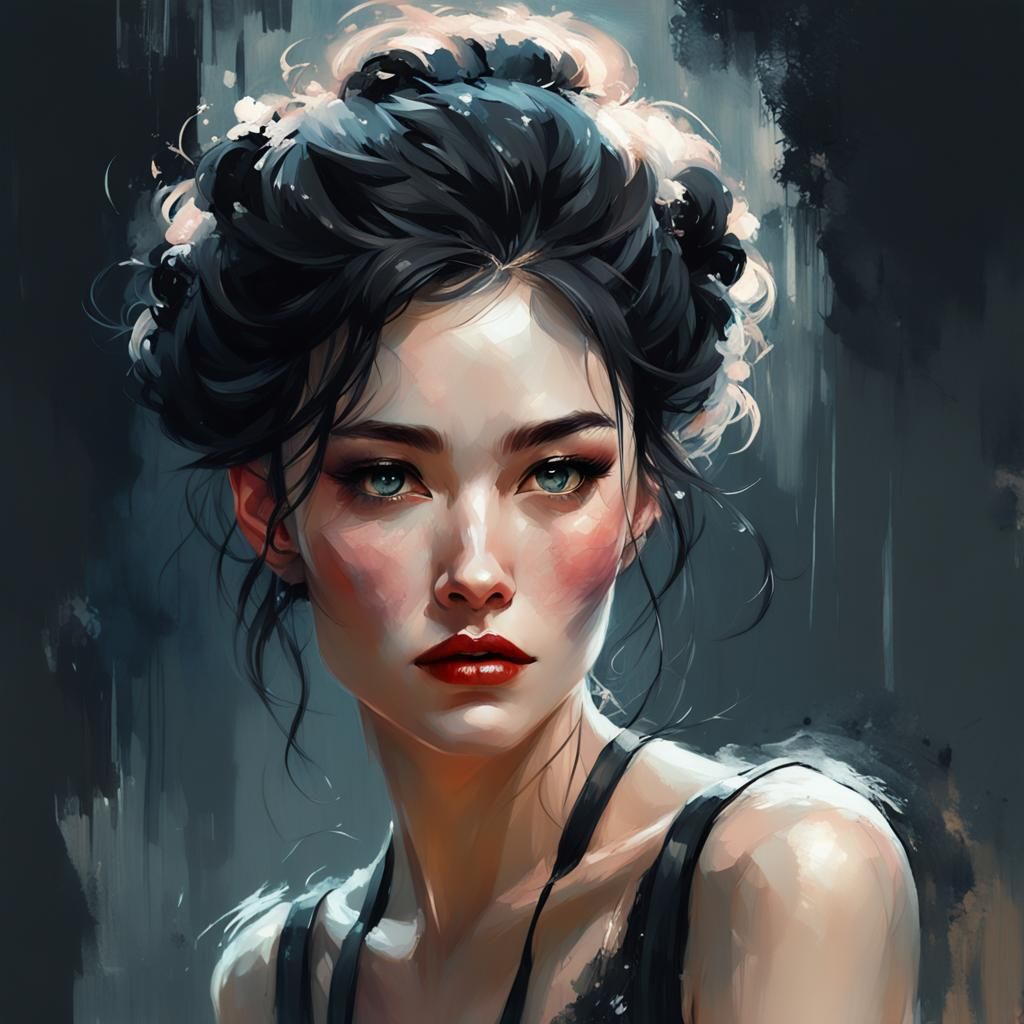 Dreamlike Girl Portrait in Digital Art Style