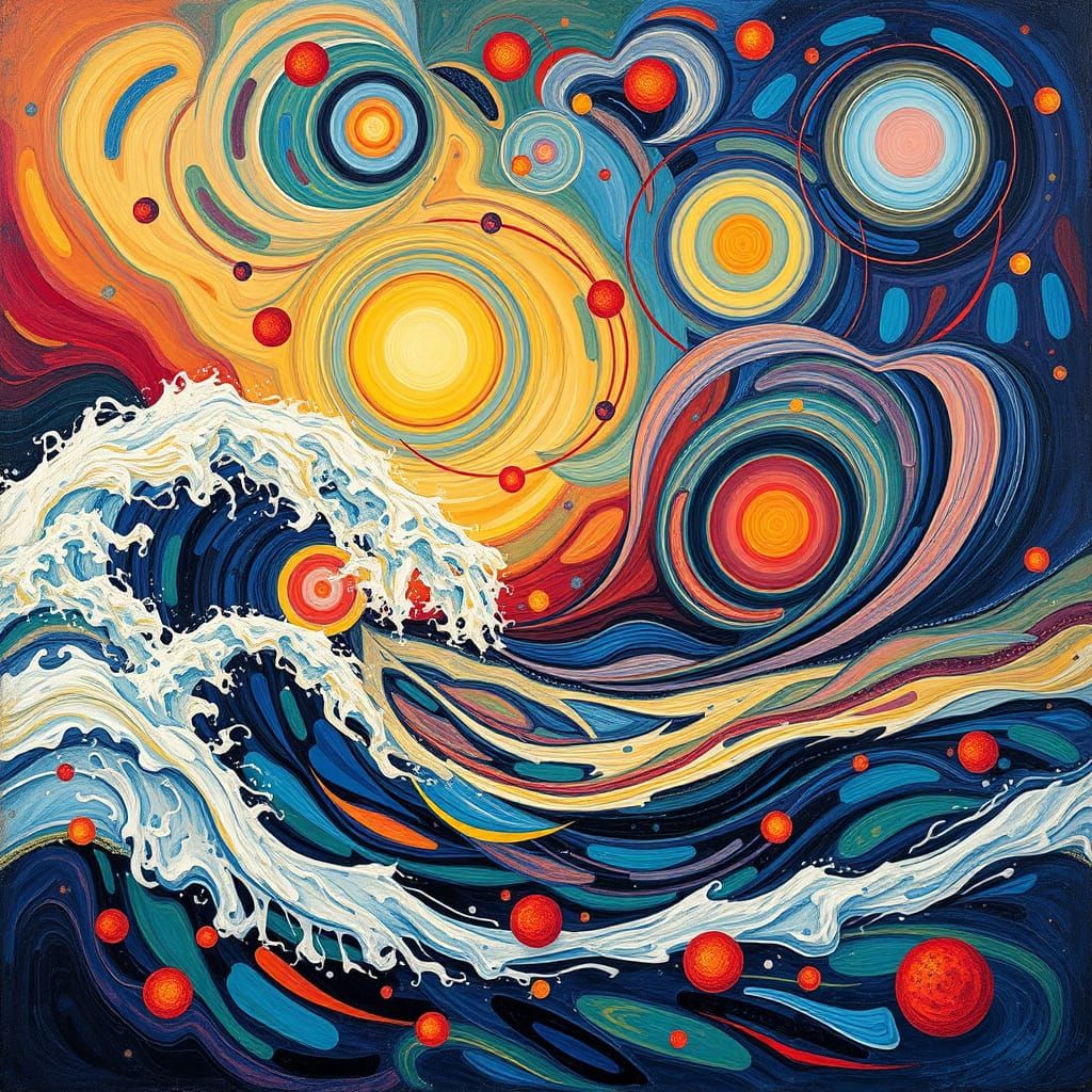 Cyberpunk Dreamscape in Vibrant Oil and Acrylic