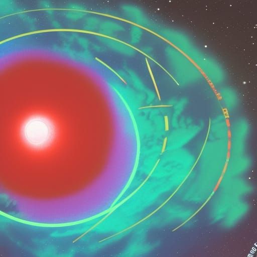 Olympus Mons: Cosmic Astral Illustration in Mixed Media